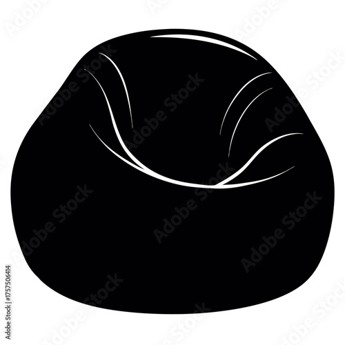 Comfortable black bean bag chair silhouette