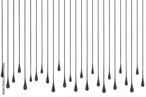 Stylish black and white design featuring elongated shapes hanging vertically in an artistic display