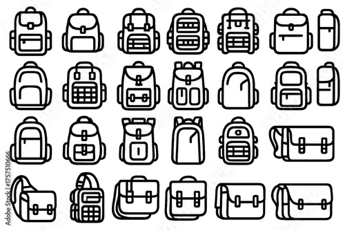 Variety of backpack designs displayed on a neutral background featuring different styles and shapes