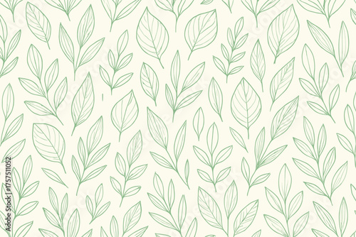 Nature-inspired leaf patterns on a light background create a serene and calming atmosphere for design projects