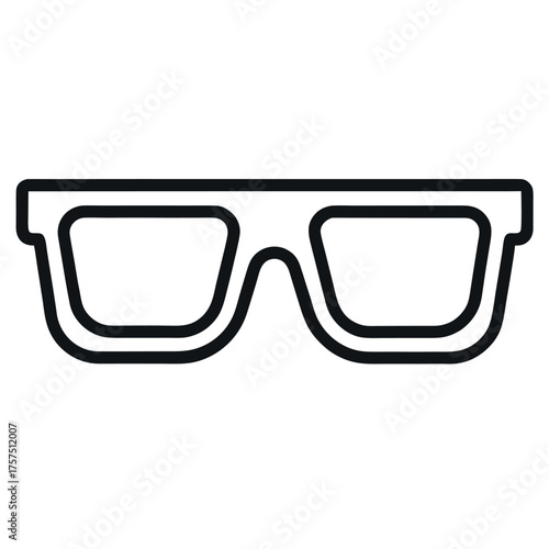 simple black line art of sunglasses with thick rec.eps