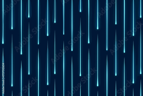 Blue light streaks create a dynamic visual display against a dark background in a modern art installation