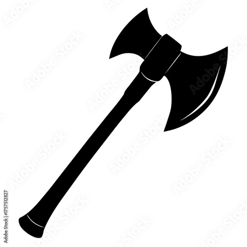 Silhouette of Axe on white background