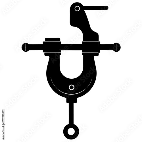Silhouette of Clamp on white background
