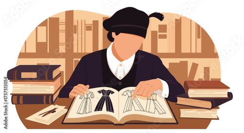 A Scholar Lost in the Depths of Ancient Texts and Knowledge