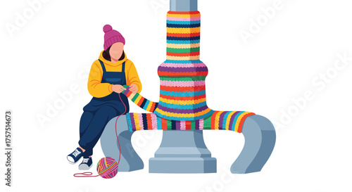 Warmth Woven By Hand A Cozy Street Art Project Transforms Public Spaces With Yarn