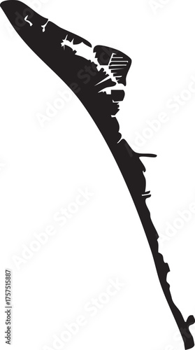 Anna Maria Island Silhouette Map Isolated