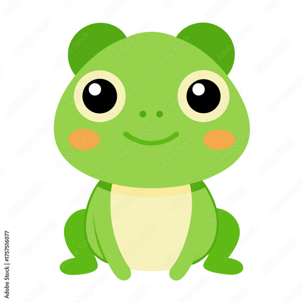 Fototapeta premium Baby frog cartoon object on a white background vector illustration