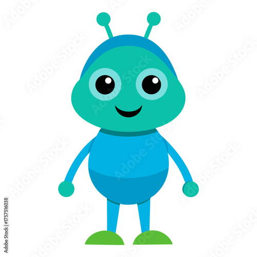 Alien cartoon object on a white background vector illustration