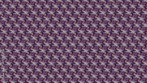 Dense, textured pattern of small, intricate floral elements in deep purple and silver, creating a rich and luxurious visual effect