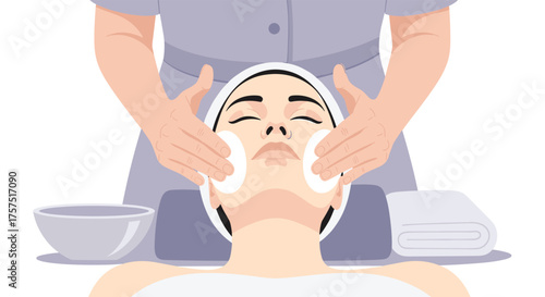 Professional facial cleansing and skin treatment for beauty and relaxation