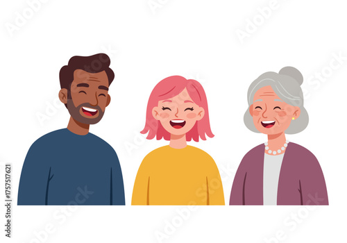 Diverse Group of People Smiling Together in Harmony.