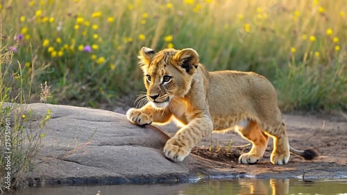 lion cub panthera leo