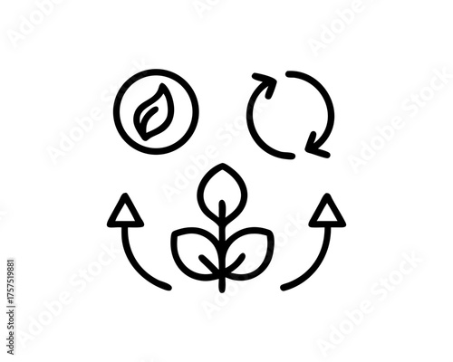 sustainable agriculture line icon set vector Outline free SVG download