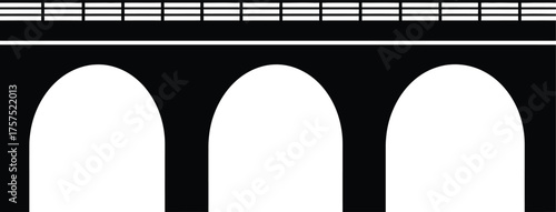 Bridge vector, bridge icon, bridge and River architecture symbol vector, arched bridge vector, bridge silhouette vector illustration