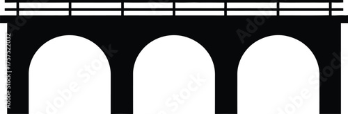 Bridge vector, bridge icon, bridge and River architecture symbol vector, arched bridge vector, bridge silhouette vector illustration