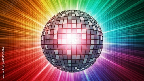 Dazzling Disco Ball - A Vibrant Burst of Light and Color.