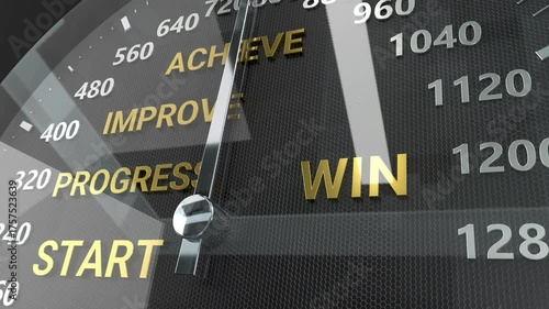 Win word Speedometer 3D animation template