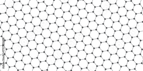 vector seamless pattern, modern style texture, repeat geometric diagonal tile black thin line hexagon on white background orderly