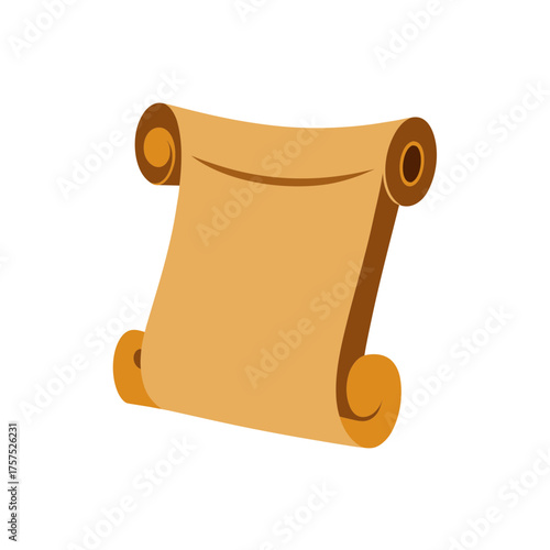 Antique paper scroll with curled edges vector illustration for declarative design vector