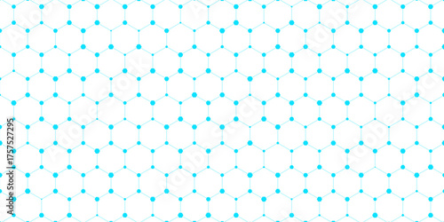 Geometric abstract background with hexagon molecule, technology background, science style, Medical design, dot clusters, Polygonal background, Vector illustration.