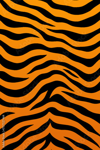 Vibrant Orange and Black Tiger Stripes Pattern Background. Wild animal print for fashion, textiles, or modern decorative design.