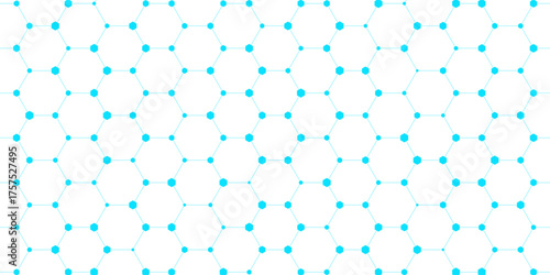 Geometric abstract background with hexagon molecule, technology background, science style, Medical design, dot clusters, Polygonal background, Vector illustration.