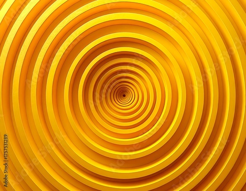 A top-down, close-up of concentric, textured, yellow-orange rings that recede toward a central point, creating a spiral effect