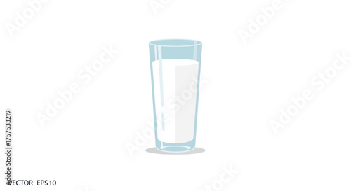 Tall Glass of Fresh White Milk Beverage Healthy Drink.