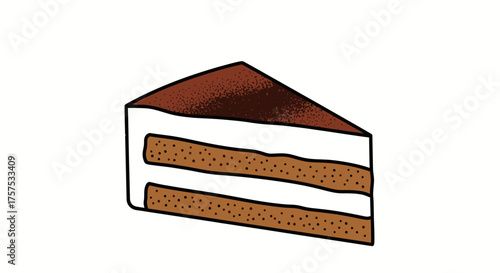 A Delicious Slice of Chocolate and Cream Layered Cake.