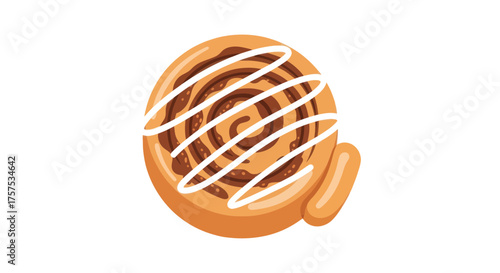 Delicious Cinnamon Swirl Pastry with Cream Cheese Icing Drizzle.