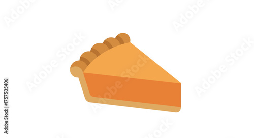 A delicious slice of pumpkin pie with a golden crust.