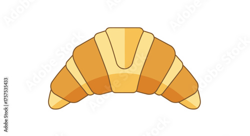 Cartoon Golden-Brown Croissant Illustration Freshly Baked Pastry.