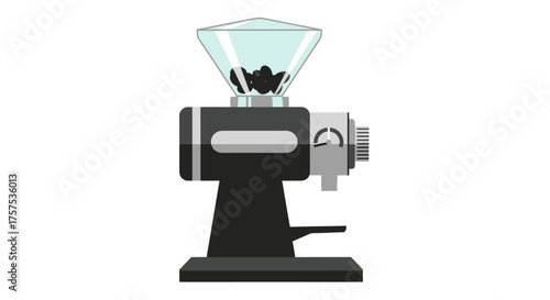 Modern Electric Coffee Grinder with Transparent Bean Hopper.