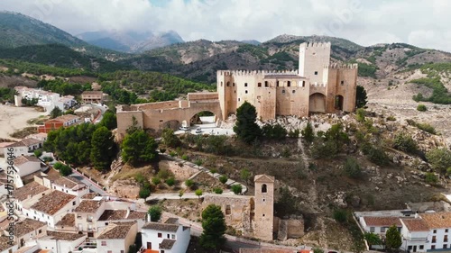 Drone view of Velez-Blanco village. Spain