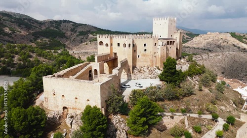 Drone view of Velez-Blanco village. Spain