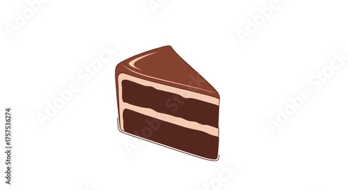 Delicious Slice of Chocolate Cake with Cream Filling.