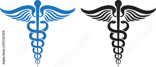 Caduceus Medical Symbol Icon Set 