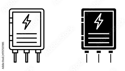 electric panel box icon set. Electric distribution icon set. vector illustration on white background