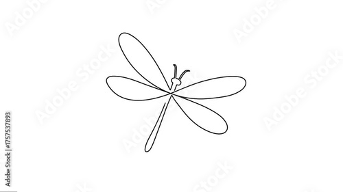 Gragonfly continuous one-line art animation. 