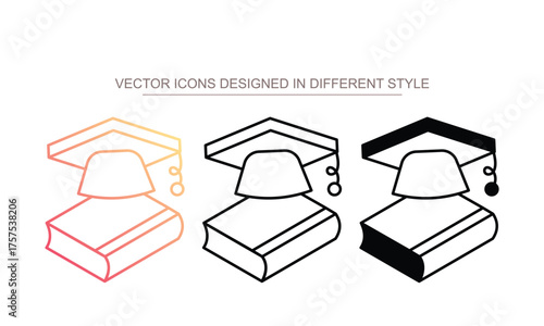 Bachelor icon set multiple style collection