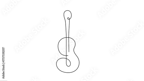 Continuous line art guitar animation.