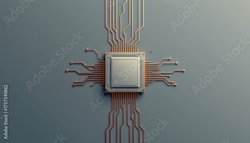 Innovative central processing unit microchip design technology lab digital art high-tech environment close-up view futuristic concept