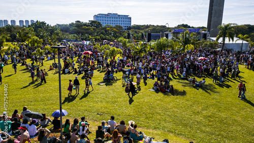 Concert Crowd People Show Music Festival Outdoors Open Air Event Brazil São Paulo USP Green Area Audience Stage Performance Band Lights Night Party Live Sound Culture Entertainment Public Gathering