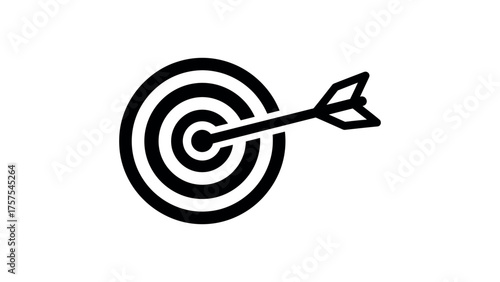 Arrow hitting the bullseye of a target goal success