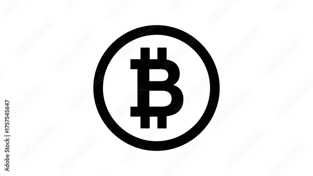 Obraz premium Bitcoin Cryptocurrency Symbol on White Background