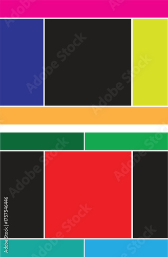 Abstract geometric composition with vibrant color blocks