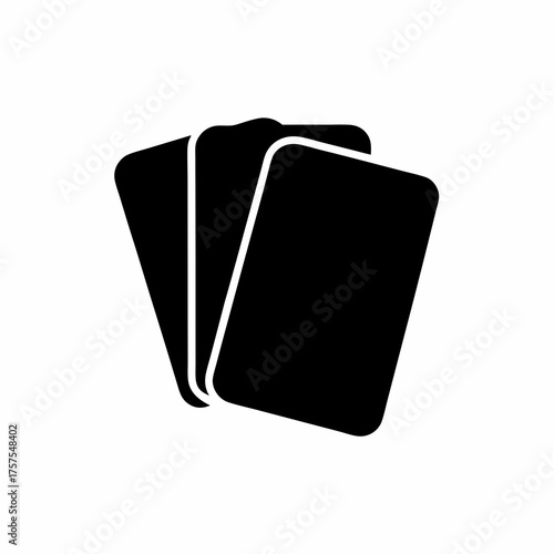 Simple illustration of three playing cards, a symbol of games and chance