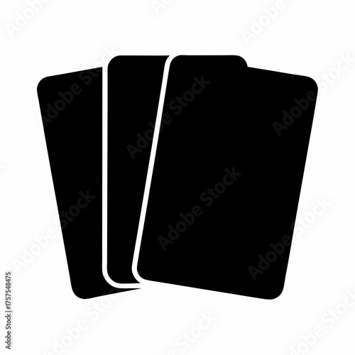 A set of three blank cards for playing games or making deals