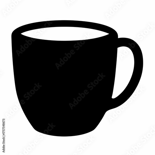 Simple black coffee cup illustration perfect for early morning or afternoon